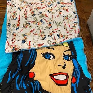 Pottery Barn Kids Wonder Woman sleeping bag.